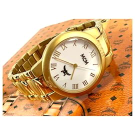 MCM-MCM Reloj de pulsera Reloj de pulsera Reloj de pulsera Reloj de pulsera Reloj de pulsera de acero chapado en oro de fabricación suiza unisex-Gold hardware