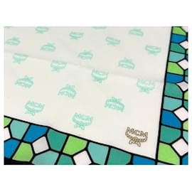 MCM-MCM Bandana Scarf Women's Scarf Cotton Turquoise Blue Green Logo Print-Multiple colors