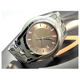 Gucci-gucci 5500 XL Watch Wristwatch Watch Swiss Made Steel Silver Swiss Made Unisex-Silvery