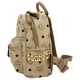 MCM-MCM Stark Backpack X - Petit sac à dos ivoire avec logo imprimé-Autre