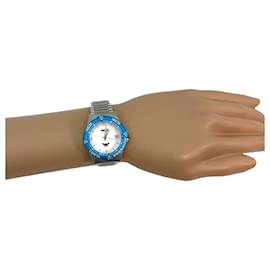 MCM-Relógio de pulso MCM Relógio de pulso Relógio de pulso fabricado na Suíça em aço prateado fabricado na Suíça unissex-Azul,Hardware prateado