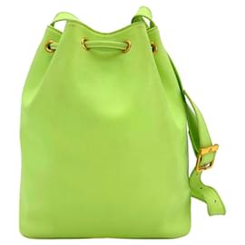 MCM-MCM Vintage Leather Bucket Light Green Bucket Bag Shoulder Bag Bag-Light green