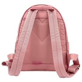 MCM-MCM Nylon Rucksack Small Backpack Rosa Silber LogoPrint Altrosa-Andere