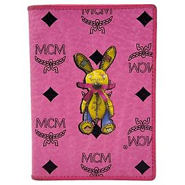 MCM Estuche rosa con estampado de conejo Tarjetas de crédito Tarjetero Monedero Tarjetas de identificación Rosa