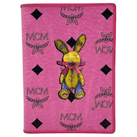 MCM-MCM Rabbit Print Rosa Caso Cartões de Crédito Carteira Carteira Cartões de Identificação-Rosa