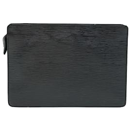 Louis Vuitton-LOUIS VUITTON Epi Pochette Homme Clutch Bag Black M52522 LV Auth th4495-Black