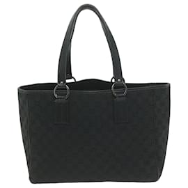 Gucci-GUCCI GG Canvas Tote Bag Black Auth 64873-Black