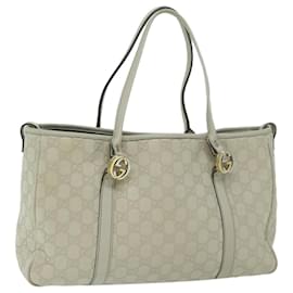 Gucci-GUCCI GG Canvas Guccissima GG Twins Einkaufstasche Weiß 232957 Auth yk10150-Weiß