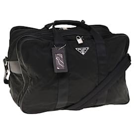 Prada-PRADA Boston Bag Nylon Black Auth bs11375-Black