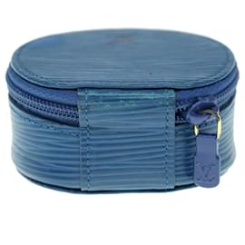 Louis Vuitton-Louis Vuitton Epi Ecrin Bijou 8 Jewelry Box Blue M48215 LV Auth 62383-Blue