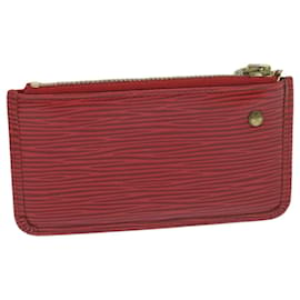 Louis Vuitton-Porta-moedas LOUIS VUITTON Epi Pochette Cles Vermelho M63807 LV Auth yk10207-Vermelho