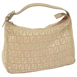 Fendi-FENDI Zucchino Canvas Shoulder Bag Gold Tone Auth bs11478-Other