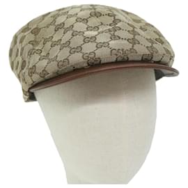 Gucci-GUCCI GG Canvas Web Sherry Line Hunting Cap Hat L Beige Red Green Auth yk10107-Red,Beige,Green