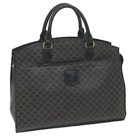 Céline-CELINE Borsa a mano in tela macadam PVC Marrone Nero Auth 64827-Marrone,Nero