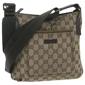 Gucci-GUCCI GG Canvas Shoulder Bag Beige 122793 auth 64279-Beige