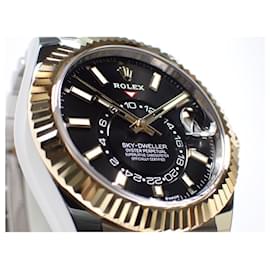 Rolex-ROLEX Sky-Dweller 18KYG-Kombination schwarzes Jubilee-Armband Ref.-Nr.336933 Herren-Silber
