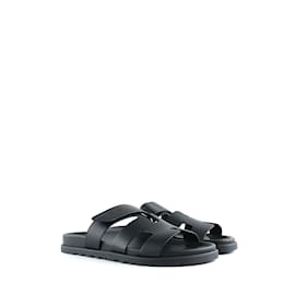 Hermès-HERMES  Sandals T.eu 37 leather-Black