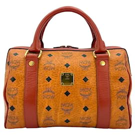 MCM-MCM Vintage Handbag Boston Bag Cognac Bag Handle Bag Golf Collection-Cognac