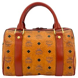 MCM-MCM Vintage Handbag Boston Bag Cognac Bag Handle Bag Golf Collection-Cognac