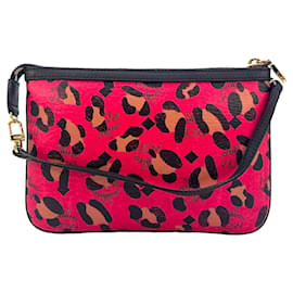 MCM-MCM Etui Pochette Cosmetic Bag LeoPrint Pink Bag LogoPrint Pochette-Multicolore