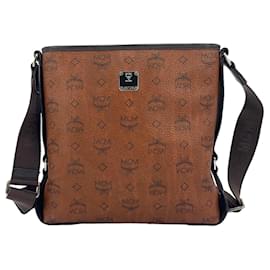 MCM-MCM Visetos Messenger Bag Handbag Shoulder Bag Crossbody Bag Brown-Brown