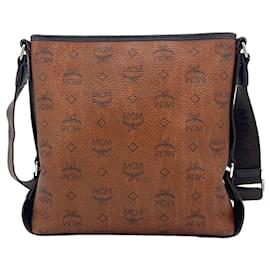 MCM-MCM Visetos Messenger Bag Handbag Shoulder Bag Crossbody Bag Brown-Brown