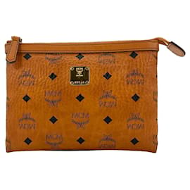 MCM-MCM Heritage Etui Pochette Mini Bag Clutch Cosmetic Bag Small Cognac Bag-Cognac