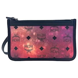 MCM-MCM Visetos Etui Pochette Mini Bag Kosmetiktasche Small Lila Pink Tasche Clutch-Mehrfarben