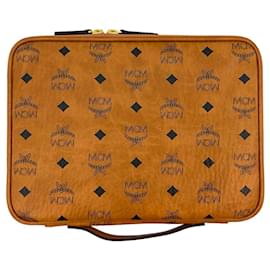 MCM-MCM iPad case 11 Zoll Visetos Case Pouch Small Cognac Bag LogoPrint-Cognac