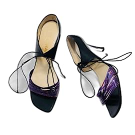 Chanel-Mary Jane Strappy Heels-Black,Purple
