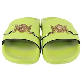 Versace-Grüne Medusa Biggie-Slides von Versace-Grün