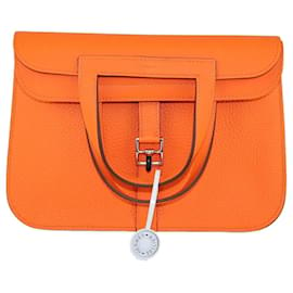 Hermès-Borsa Hermes Orange Poppy Halzan-Arancione