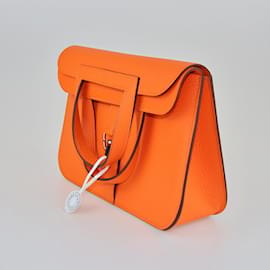 Hermès-Hermes Orange Poppy Halzan Bag-Orange