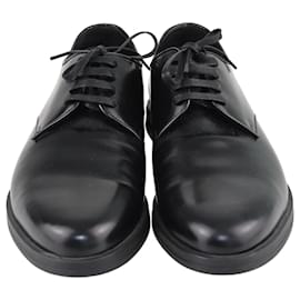 Prada-Prada Chaussures plates noires à lacets-Noir