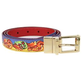 Dolce & Gabbana-Dolce & Gabbana Red/Multicolor Floral Reversible Belt-Multiple colors