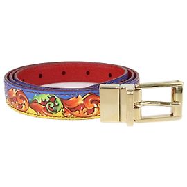 Dolce & Gabbana Dolce&Gabbana Rosso/Cintura reversibile floreale multicolor Multicolore