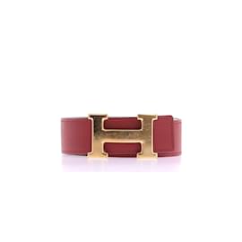 Hermès-HERMES  Belts T.cm 75 leather-Red