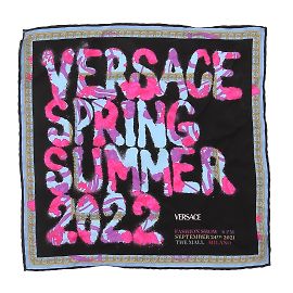 Bufandas VERSACE T.  Seda Negro