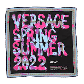 VERSACE Sciarpe T.  silk Nero