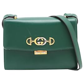 Gucci-Green Zumi leather shoulder bag-Green