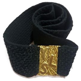 Cinturón de colección vintage YVES SAINT LAURENT Negro Dorado