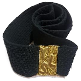 Yves Saint Laurent-Cinturón de colección vintage YVES SAINT LAURENT-Negro,Dorado