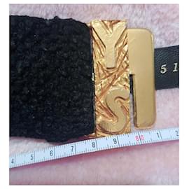 Yves Saint Laurent-YVES SAINT LAURENT vintage collector belt-Black,Golden