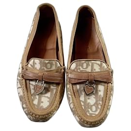 Dior-Dior monogram loafers 37.5-Beige,Camel