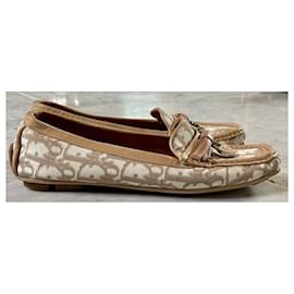 Dior-Dior monogram loafers 37.5-Beige,Camel