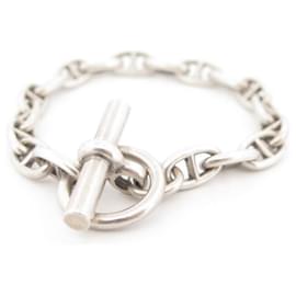 Autre Marque-PM ANCHOR CHAIN BRACELET 18 STERLING SILVER LINKS 925 32.7G SILVER BANGLE-Silvery