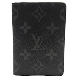 Louis Vuitton-LOUIS VUITTON ORGANIZER DE POCKET KARTENHALTER MONOGRAMM ECLIPSE KARTENHALTER-Anthrazitgrau