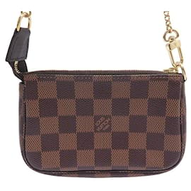 Louis Vuitton-NOVA BOLSA LOUIS VUITTON MINI POCHETTE ACESSÓRIOS BOLSA DAMIER EBENE-Marrom