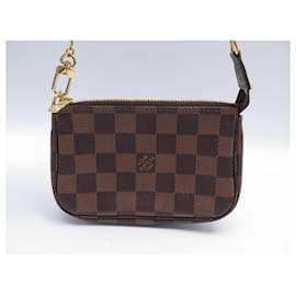 Louis Vuitton-NOVA BOLSA LOUIS VUITTON MINI POCHETTE ACESSÓRIOS BOLSA DAMIER EBENE-Marrom