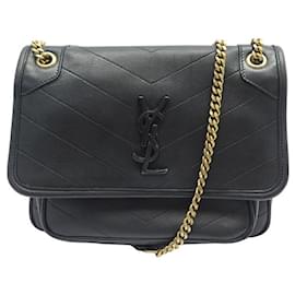 Saint Laurent-SAINT LAURENT NIKI BABY HANDBAG 533037 LEATHER SHOULDER PURSE HAND BAG-Black